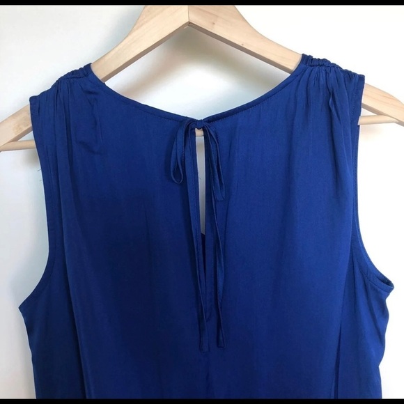 LOFT Blue Sleeveless Tie Back Romper small - Picture 5 of 6